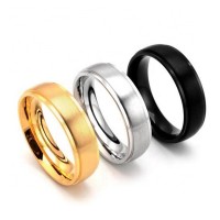 Yiwu Aceon Stainless Steel Lower Edge Design Band Boarder Polished Center Brushed Blank Finger Ring