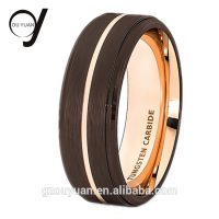 Fashion Jewelry 2017 Tungsten Carbide Ring 8MM Rose Gold Brushed Tungsten Band Couple Ring Tungsten Women Ring