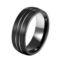 8mm China factory Best-selling Dome Brushed Finish Black Tungsten Ring