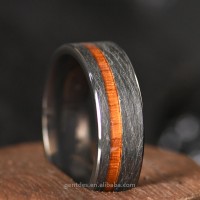 Gentdes Jewelry 8mm Ring Mens Black, Inlay Wood Rings,Titanium Larimar For Men,Wedding Band